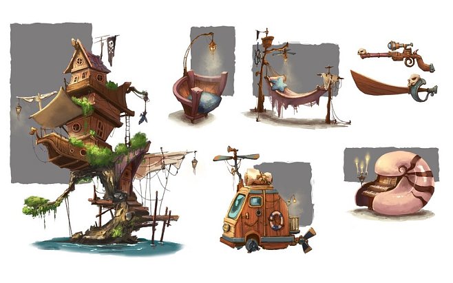 海盗道具设定-萝卜琳原画设计